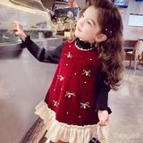  P24_344. Đầm Tiểu Thư Kimsa Nơ Đỏ 