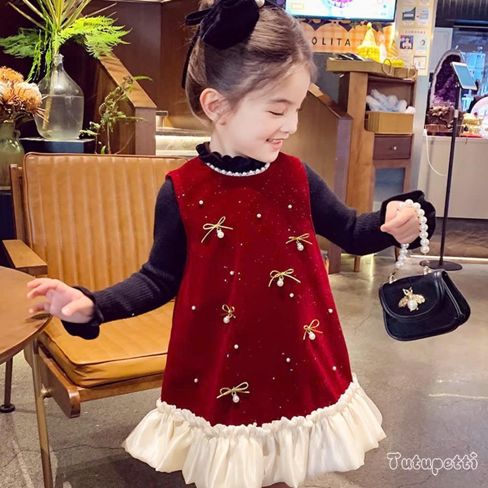  P24_344. Đầm Tiểu Thư Kimsa Nơ Đỏ 