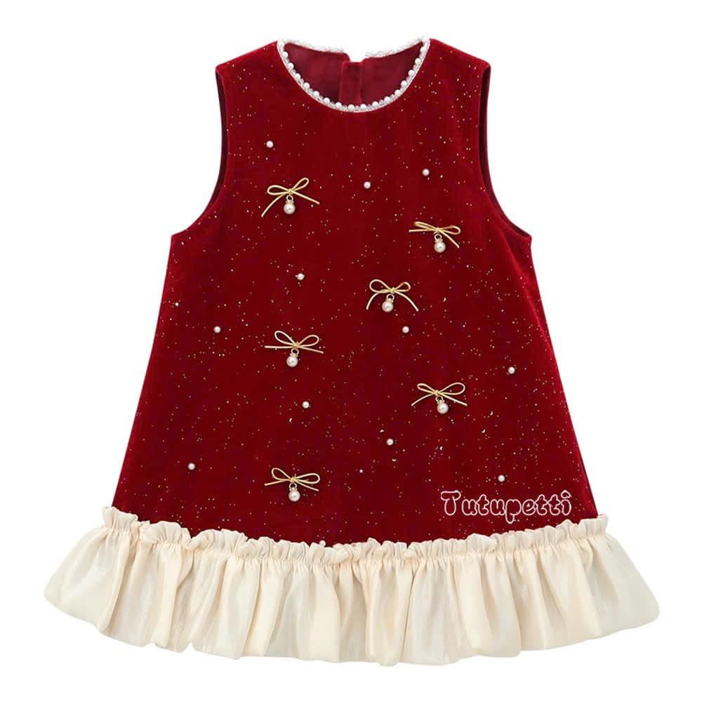  P24_344. Đầm Tiểu Thư Kimsa Nơ Đỏ 