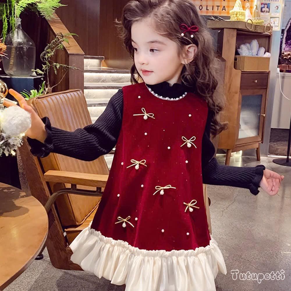  P24_344. Đầm Tiểu Thư Kimsa Nơ Đỏ 