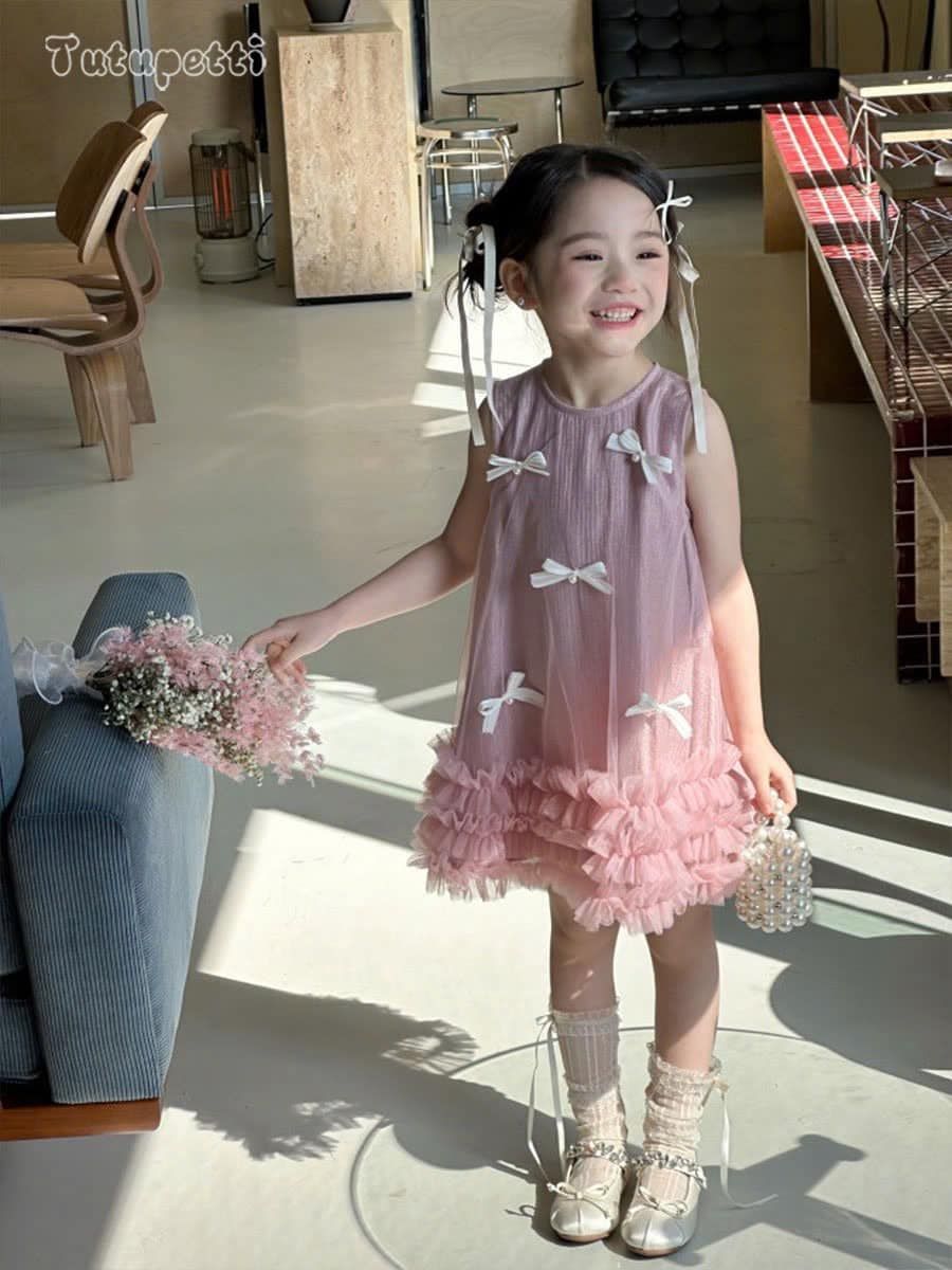  P25_32. Đầm Tiểu Thư Nơ Hồng 