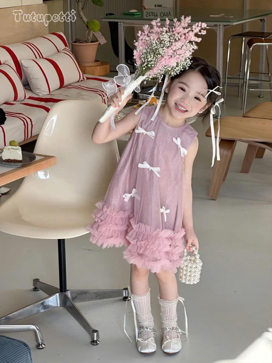  P25_32. Đầm Tiểu Thư Nơ Hồng 