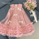  P25_32. Đầm Tiểu Thư Nơ Hồng 