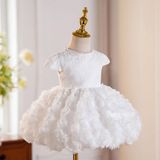  P25_92. Đầm Công Chúa Tầng Hoa Trắng 