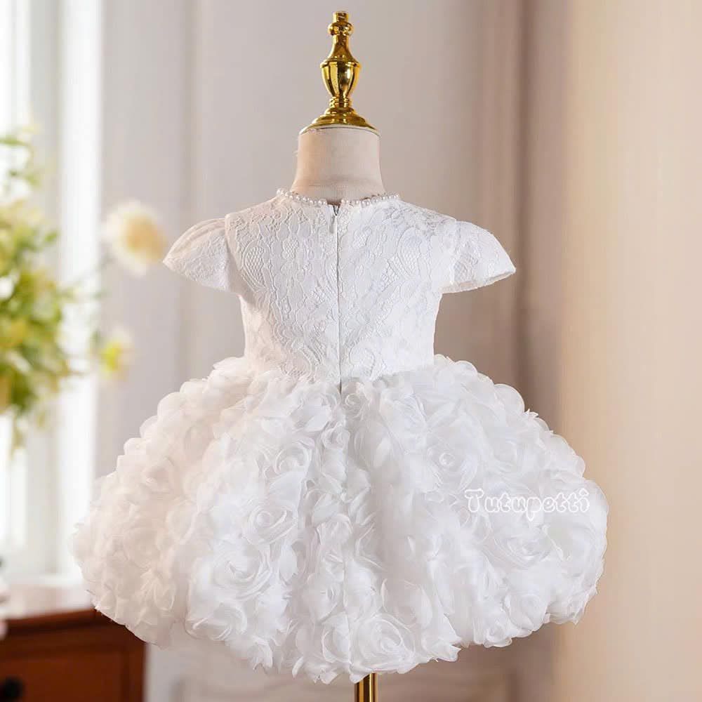  P25_92. Đầm Công Chúa Tầng Hoa Trắng 