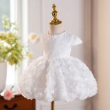  P25_92. Đầm Công Chúa Tầng Hoa Trắng 