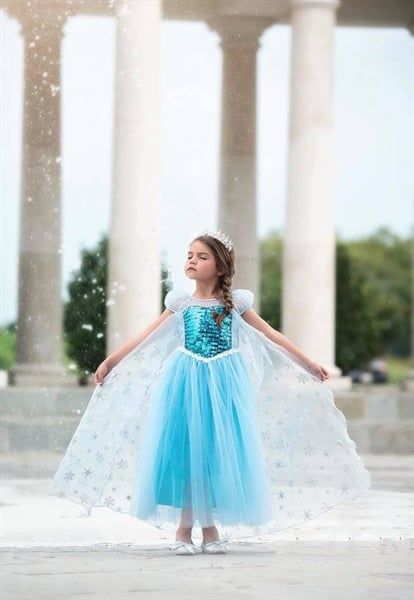  P21_90. Đầm công chúa elsa tay phồng 