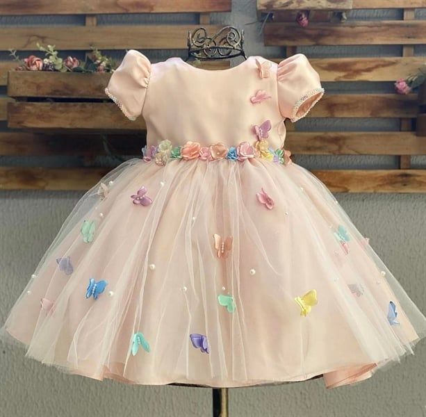  P22_16 Đầm Công Chúa Đính Nơ Hoa 