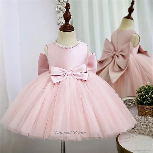  P22_260. Đầm Công Chúa Hồng Nơ 