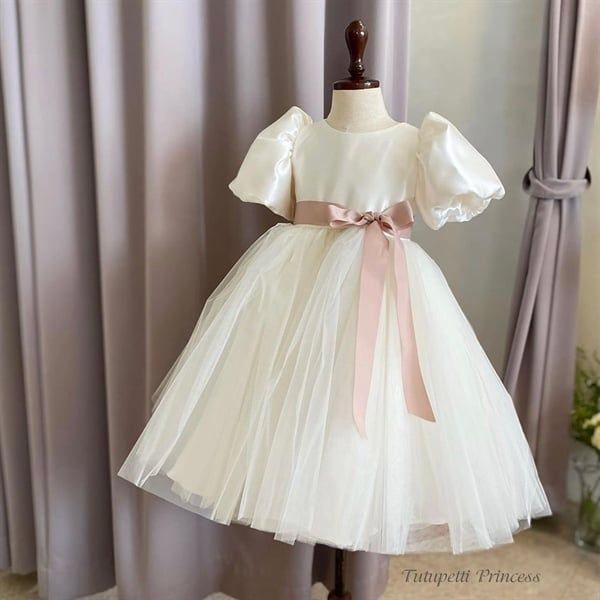  P22_283. Đầm Công Chúa Nơ Bụng Hồng 