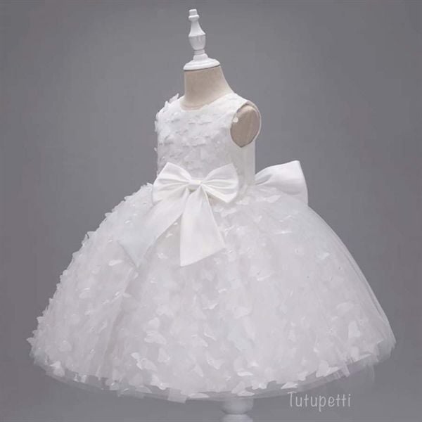  P23_369. Đầm Hoa Bướm trắng 