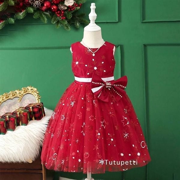  P23_407 Đầm Công Chúa Bông Tuyết Đỏ 