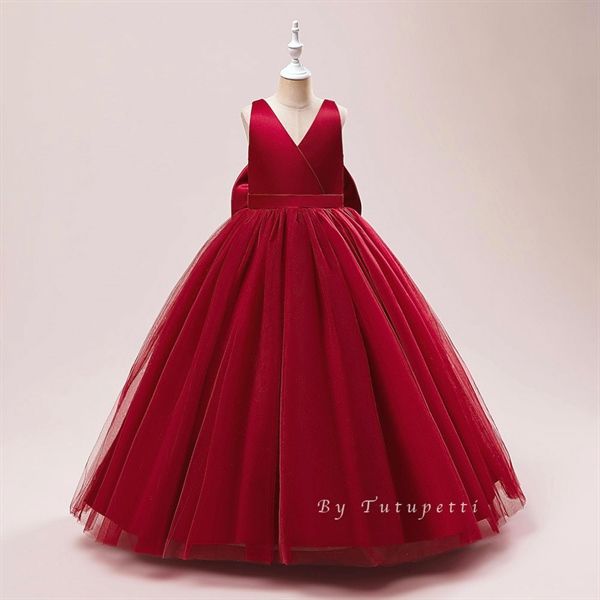  P23_499. Đầm Đỏ Dáng Dài 