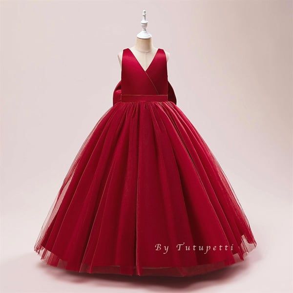  P23_499. Đầm Đỏ Dáng Dài 