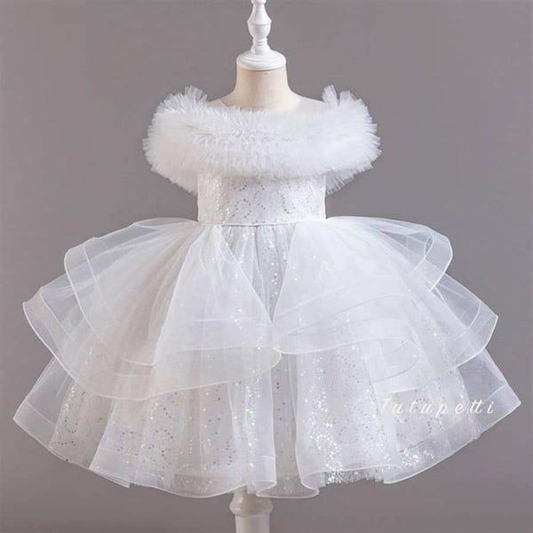  P24_131. Đầm Công Chúa Trắng Kim Sa Cao Cấp 