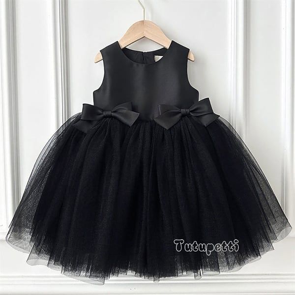  P24_254. Đầm Công Chúa Nơ Đen 