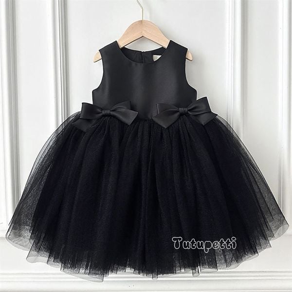  P24_254. Đầm Công Chúa Nơ Đen 