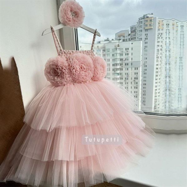  P24_82. Đầm Công Chúa Hoa Cao Cấp Hồng 