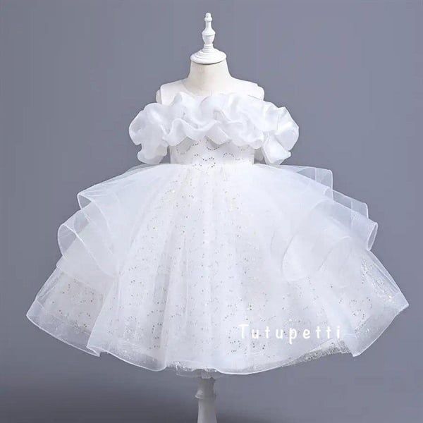  P24_86. Đầm Công Chúa Bồng Bềnh Trắng 