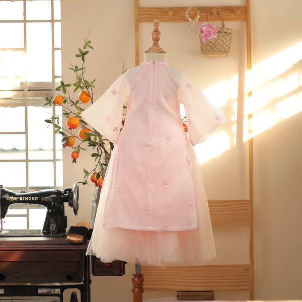  AD25_01. Áo Dài Cách Tân Thêu Hoa Hồng 