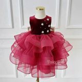  P24_309. Đầm Dạ Hội Bồng Bềnh Đỏ 