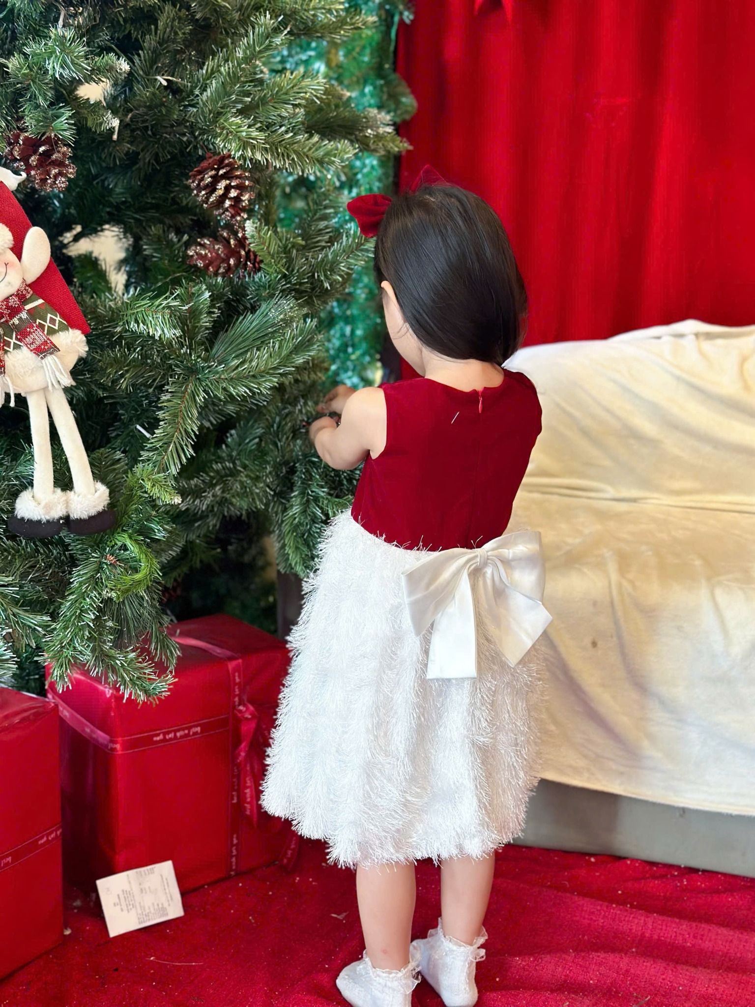  P24_316. Đầm Tiểu Thư Noel Đỏ 