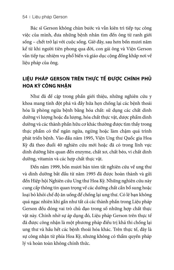 Liệu pháp Gerson: Chương trình dinh dưỡng dành cho bệnh nhân ung thư và các căn bệnh khác
