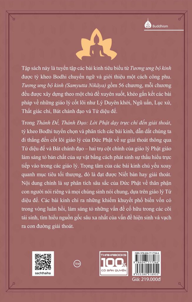Thánh đế, thánh đạo - Lời Phật dạy trực chỉ đến giải thoát