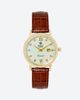 Đồng Hồ Nữ Analog Diamond Mặt Trắng Dây Da Nâu 30mm
