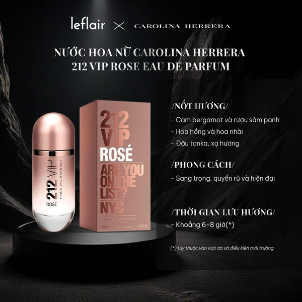 Nước Hoa Nữ Carolina Herrera 212 VIP Rose Eau De Parfum ( 30ML - 50ML )