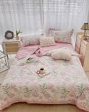 16F4CTO - Bộ Drap & Chăn Chần 100% Cotton 160X200 (4 Món)