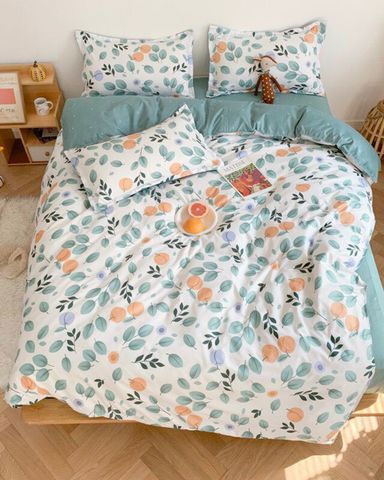 Bộ Drap & Vỏ Chăn Cotton 160X200cm(4 Món)