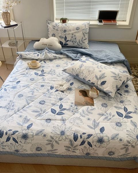 18F4CTO - Bộ Drap & Chăn Chần 100% Cotton 180X200 (4 Món)