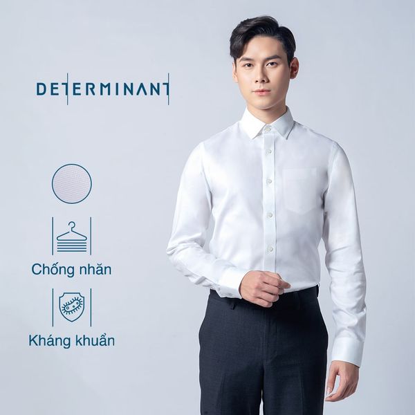 Áo sơ mi công sở cotton chống nhăn, có túi tay dài - 203-01-Essential