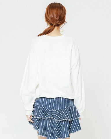 Áo Sweater Nữ Cổ Tròn Logo Thêu