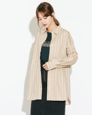 Áo Sơ Mi Nữ Dáng Suông Sọc Dọc