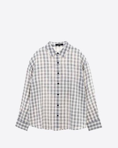 Áo Sơ Mi Nữ Caro Nút Đen