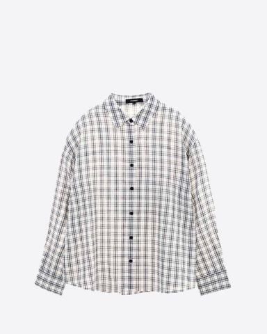 Áo Sơ Mi Nữ Caro Nút Đen