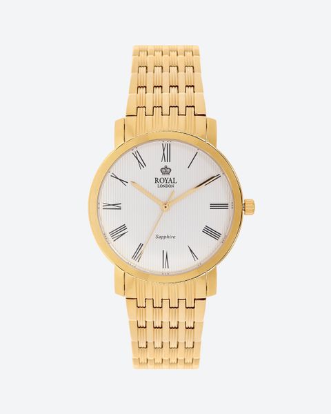 Đồng Hồ Nam Sapphire Mặt Stripe Gold 38mm