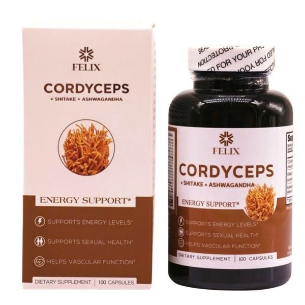 Viên uống Felix Cordyceps đông trùng hạ thảo hỗ trợ bồi cơ thể (Hộp 100 viên)