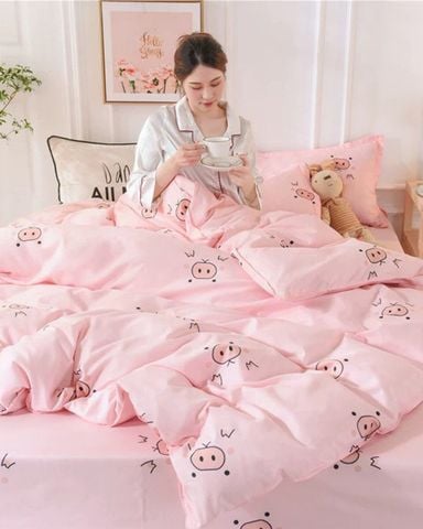 Bộ Drap Bọc & Chăn Chần Cotton Layla 160X200 (5 Món) P2014