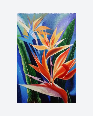 Tranh Sơn Dầu Vẽ Thủ Công Thiên Điểu Quyền Lực 86B69-039 (60*90Cm)