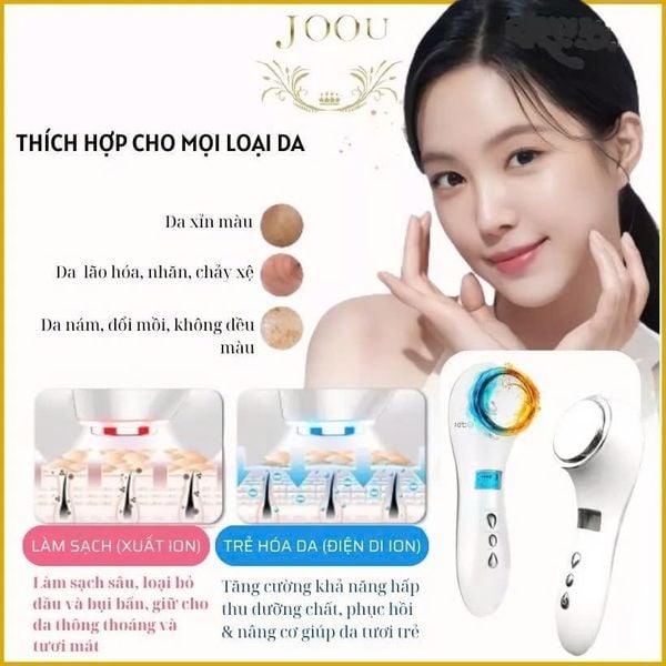 Máy massage mặt Nóng Lạnh làm sáng da se khít Lỗ Chân Lông Joou DS V08