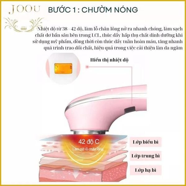 Máy massage mặt Nóng Lạnh làm sáng da se khít Lỗ Chân Lông Joou DS V08