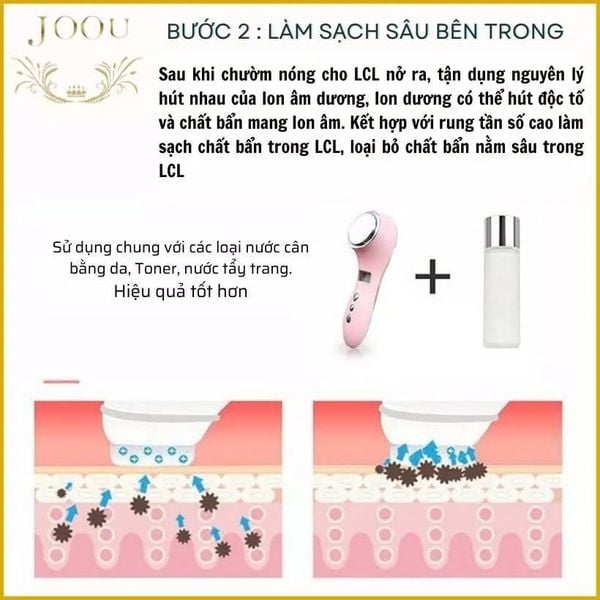 Máy massage mặt Nóng Lạnh làm sáng da se khít Lỗ Chân Lông Joou DS V08