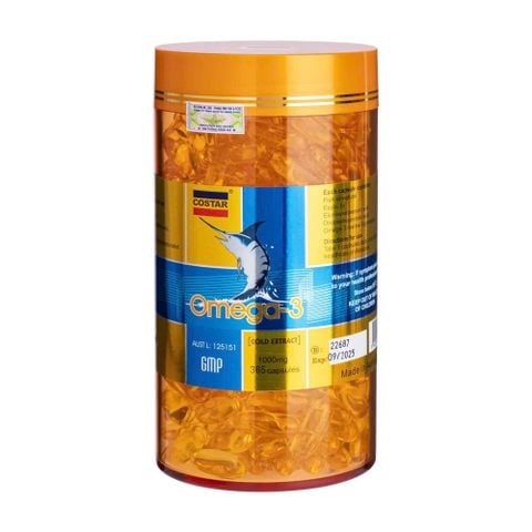 Viên uống dầu cá Costar Omega 3 1000mg bổ sung EPA và DHA (365 viên)