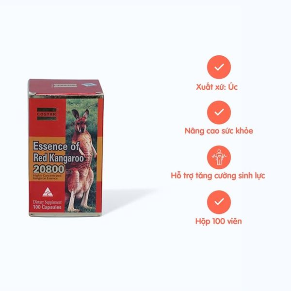 Viên uống Costar Essence Of Red Kangaroo hỗ trợ tăng cường sinh lý nam (100 viên)