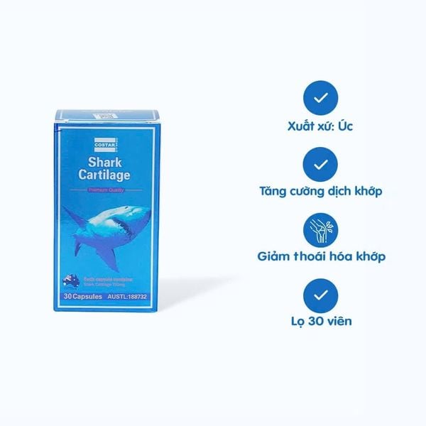 Viên uống Costar Shark Cartilage tăng dịch khớp, ngừa thoái hóa khớp (30 viên)
