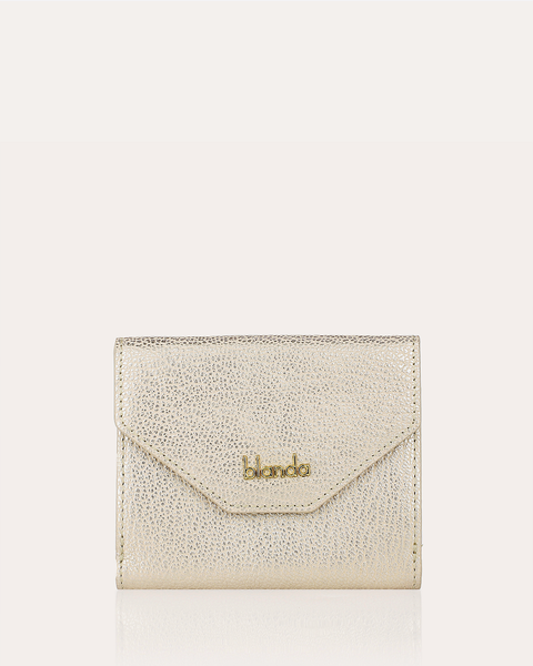 Ví Nữ Trifold Flip Da Trơn