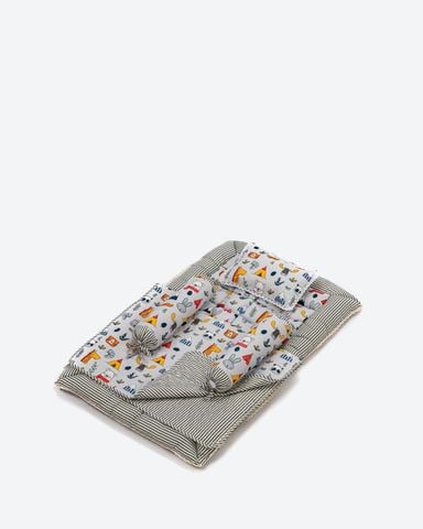 Bộ Chăn Nệm Chăn Bông Sơ Sinh S & Baby (5 Món) 65X105 (078)